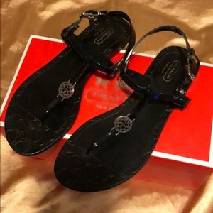 Coach black sandals